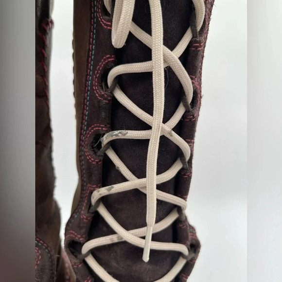 Sorel Cate the Great Tall Women’s Sz 7 Faux Fur Tusk Brown Leather Winter Boots - Picture 8 of 14